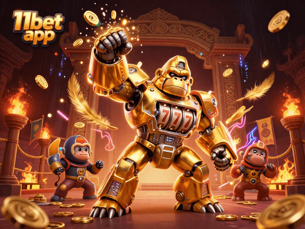Experience thrilling gameplay with the 11bet app, showcasing dynamic elements and vibrant casino action.