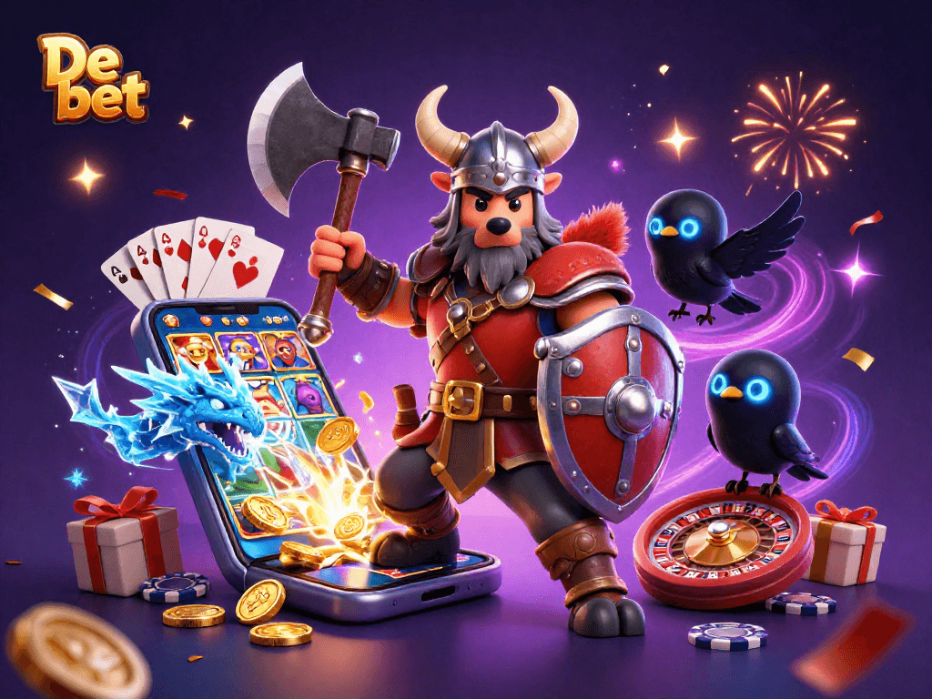 Experience the thrill with De bet as the Viking wolf warrior, fierce dragon, and raven offer a captivating gaming atmosphere.