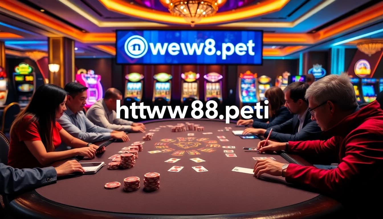 Engage in thrilling poker action at https://new88.pet/ with colorful chips and luxury casino ambiance.