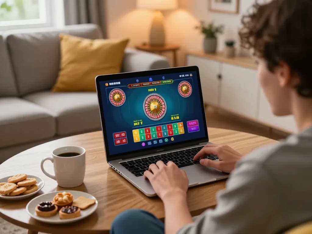 Engaging moment at uk88 com online roulette with a player placing bets at home