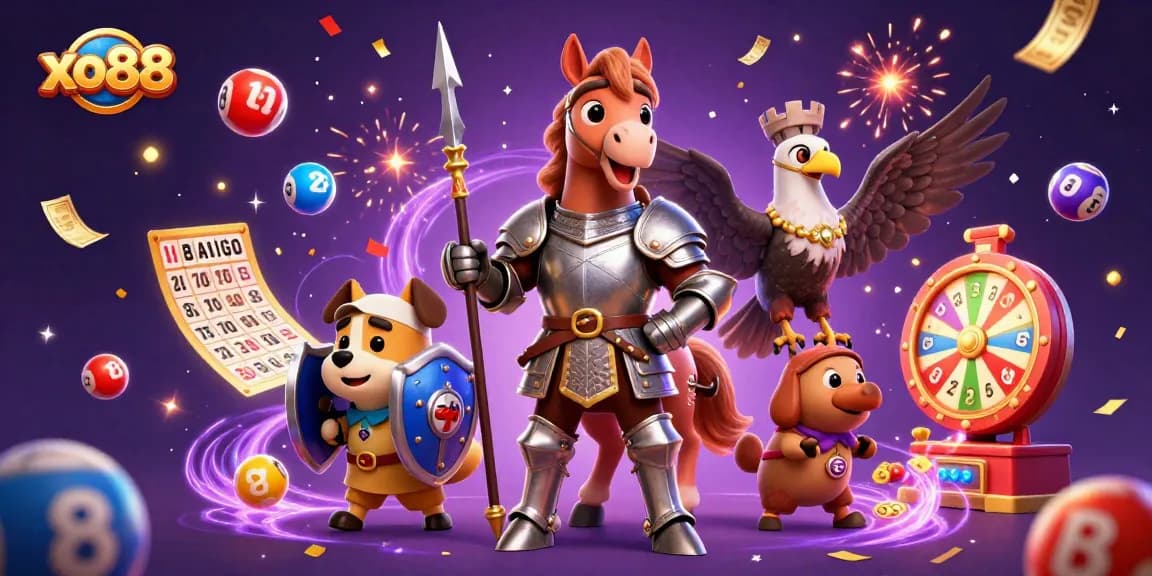 Experience excitement at xo88 with colorful lottery balls in a vibrant casino scene.