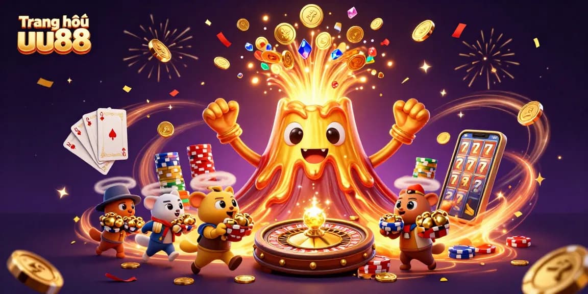 Engage with Trang chủ uu88's thrilling casino experiences, showcasing a vibrant 3D adventure.