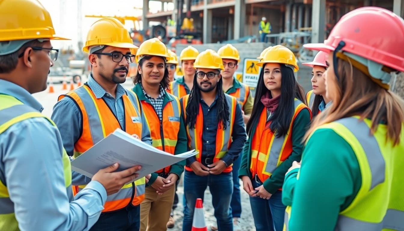 Enhancing construction site safety through active worker training and engagement.