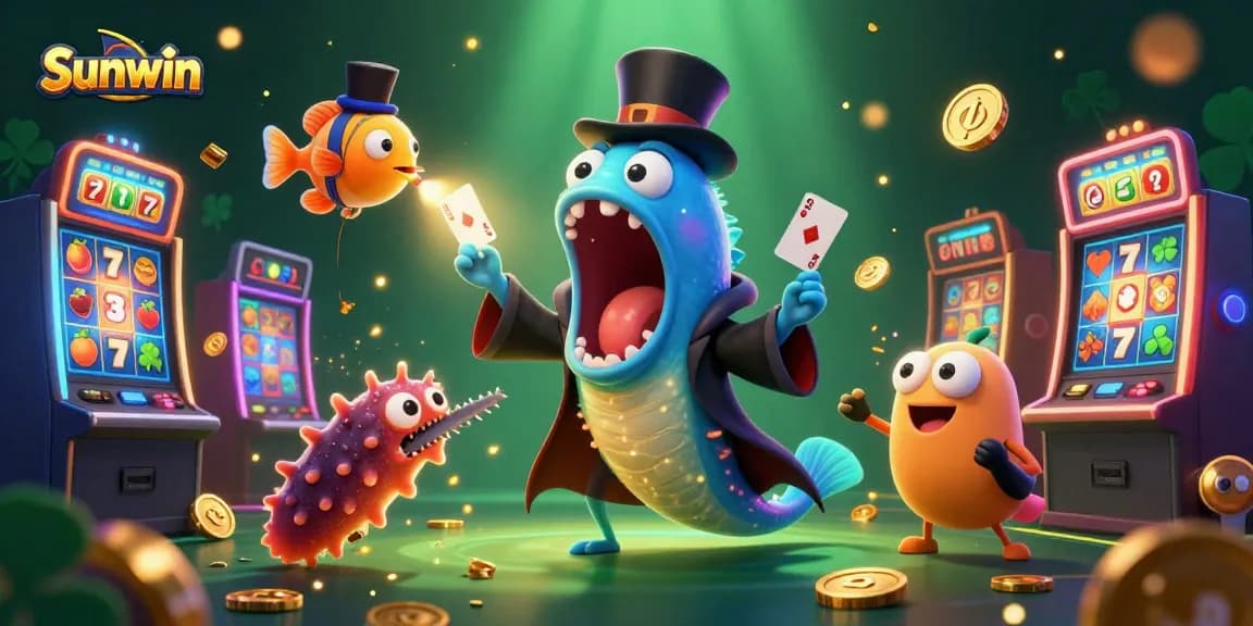 Experience the vibrant magic of Sunwin with a deep-sea gambling adventure featuring dynamic characters.