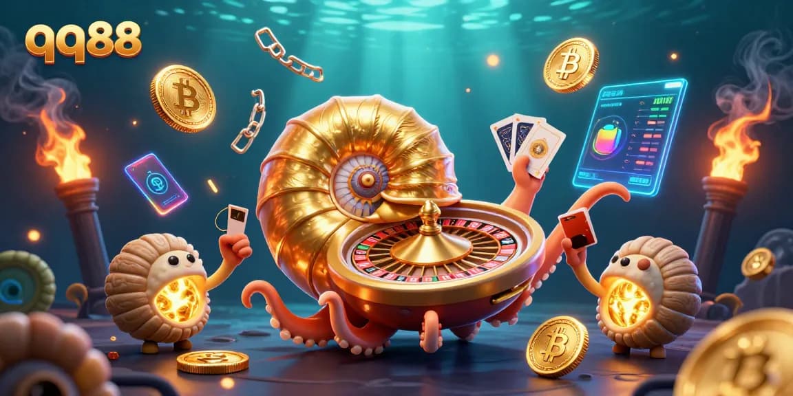 Experience thrilling gaming action with qq88's vibrant casino scene featuring 3D elements.