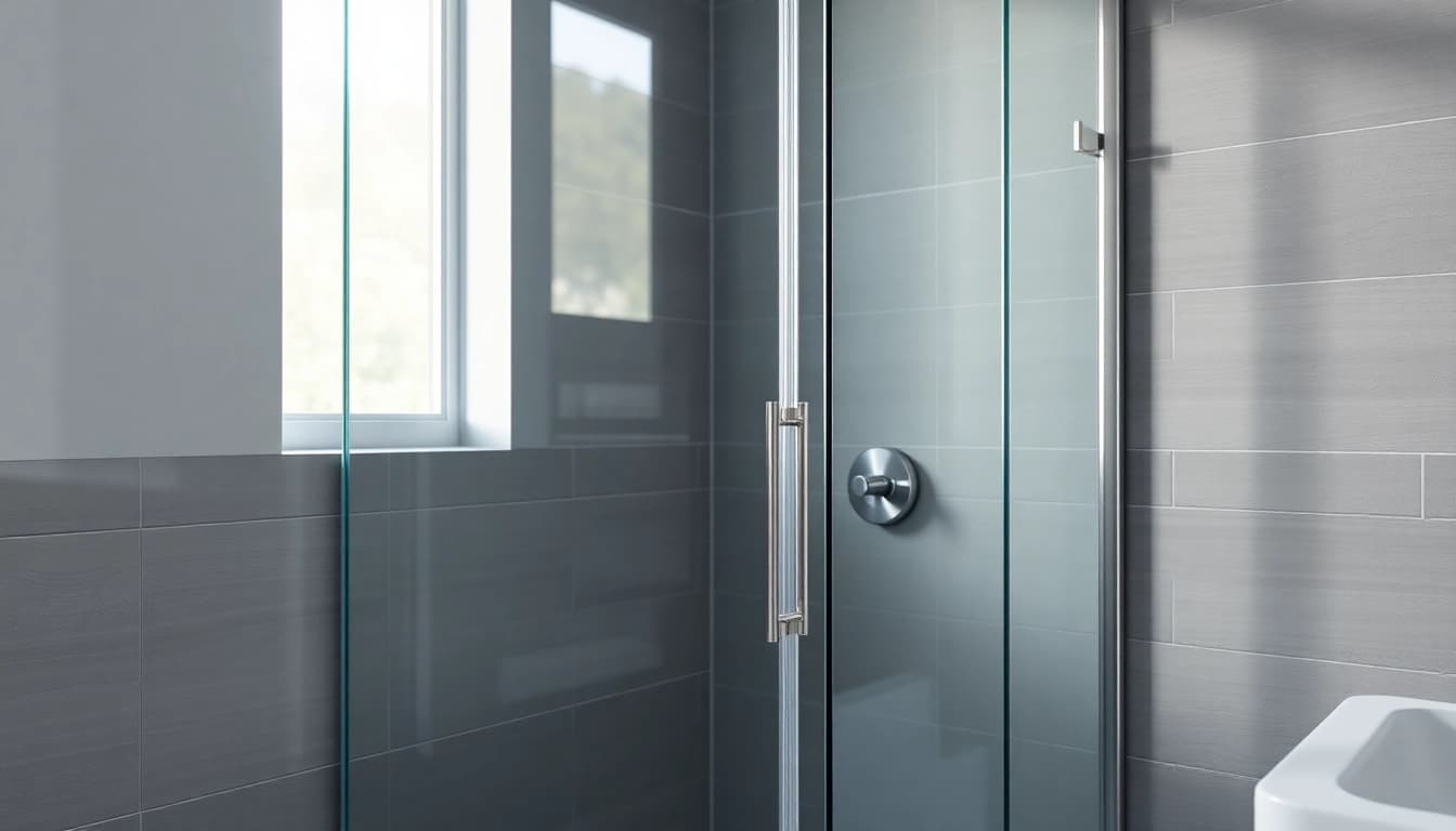 Präsentation der duschkabine 80x80 eckeinstieg in modernem Badezimmerdesign.
