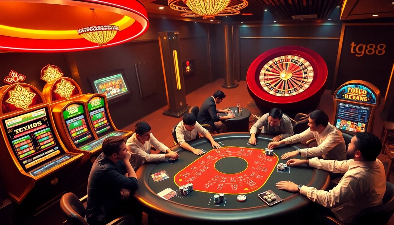 Experience thrill at TG88's premium casino tables with vibrant gaming action.