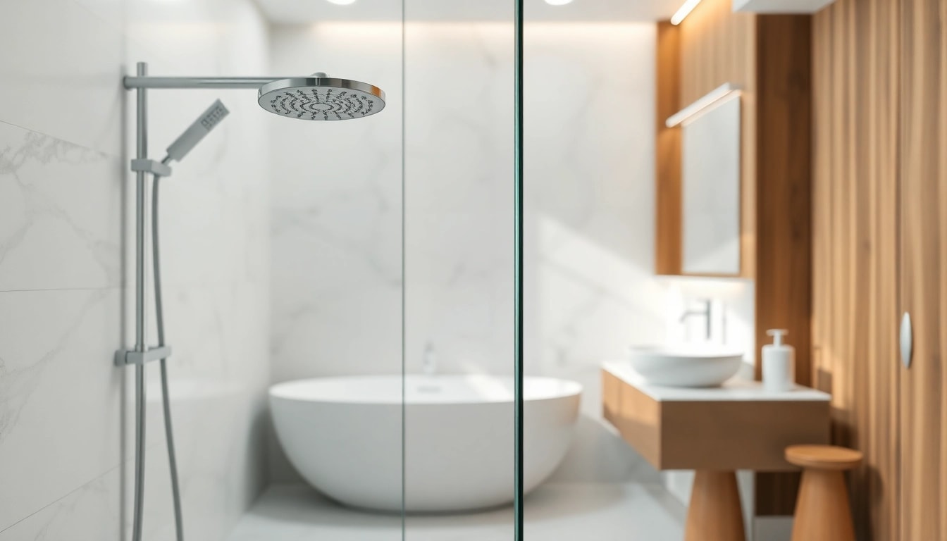 Anschauliche Darstellung von sonni sanitär Produkten in einem modernen Badezimmer mit eleganten Armaturen.