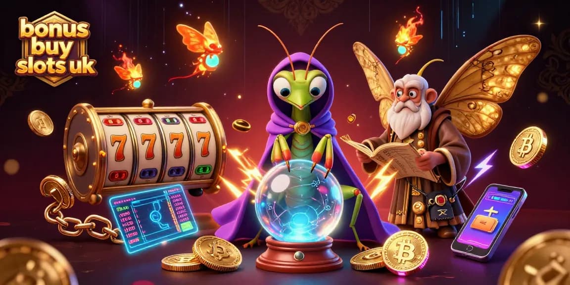 Engage with bonus buy slots uk featuring lively 3D characters and slot-themed elements for casino gameplay.