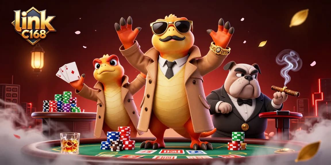 Experience thrilling gameplay at link C168 with 3D cartoon characters in a casino scene.