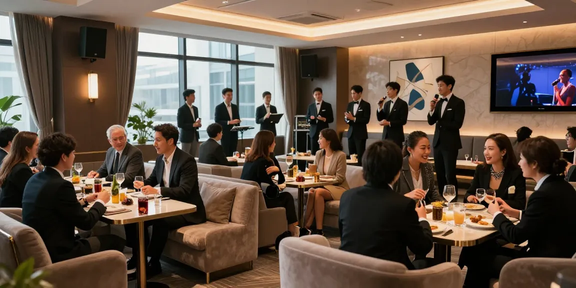 강남 타이밍의 고급 유흥 공간, 세련된 룸과 즐거운 손님들 모습