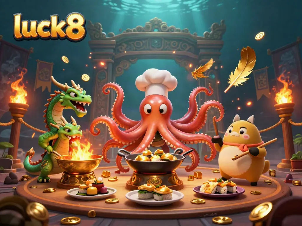 Experience excitement at luck8's online casino with vibrant characters and action-filled activities.