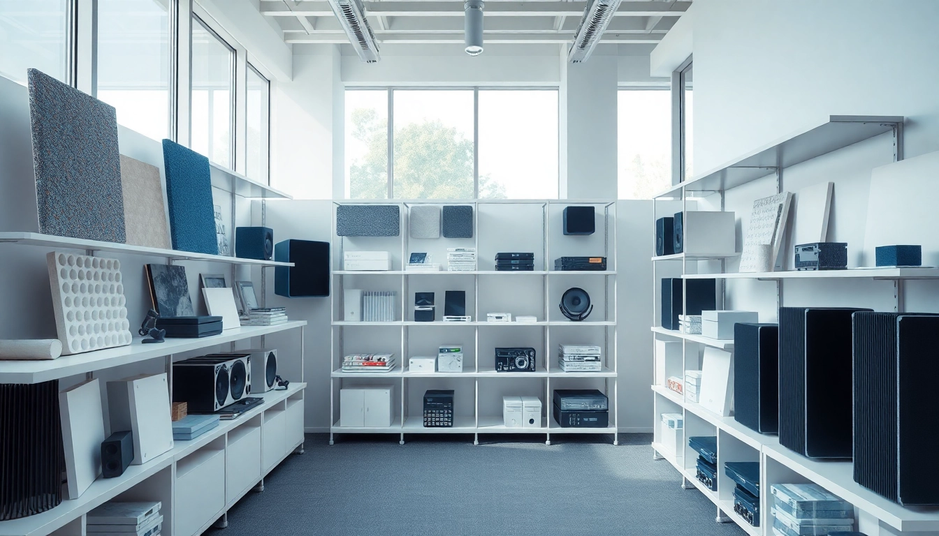 Showcasing sound and vibration control products in a professional office environment for enhanced acoustics.