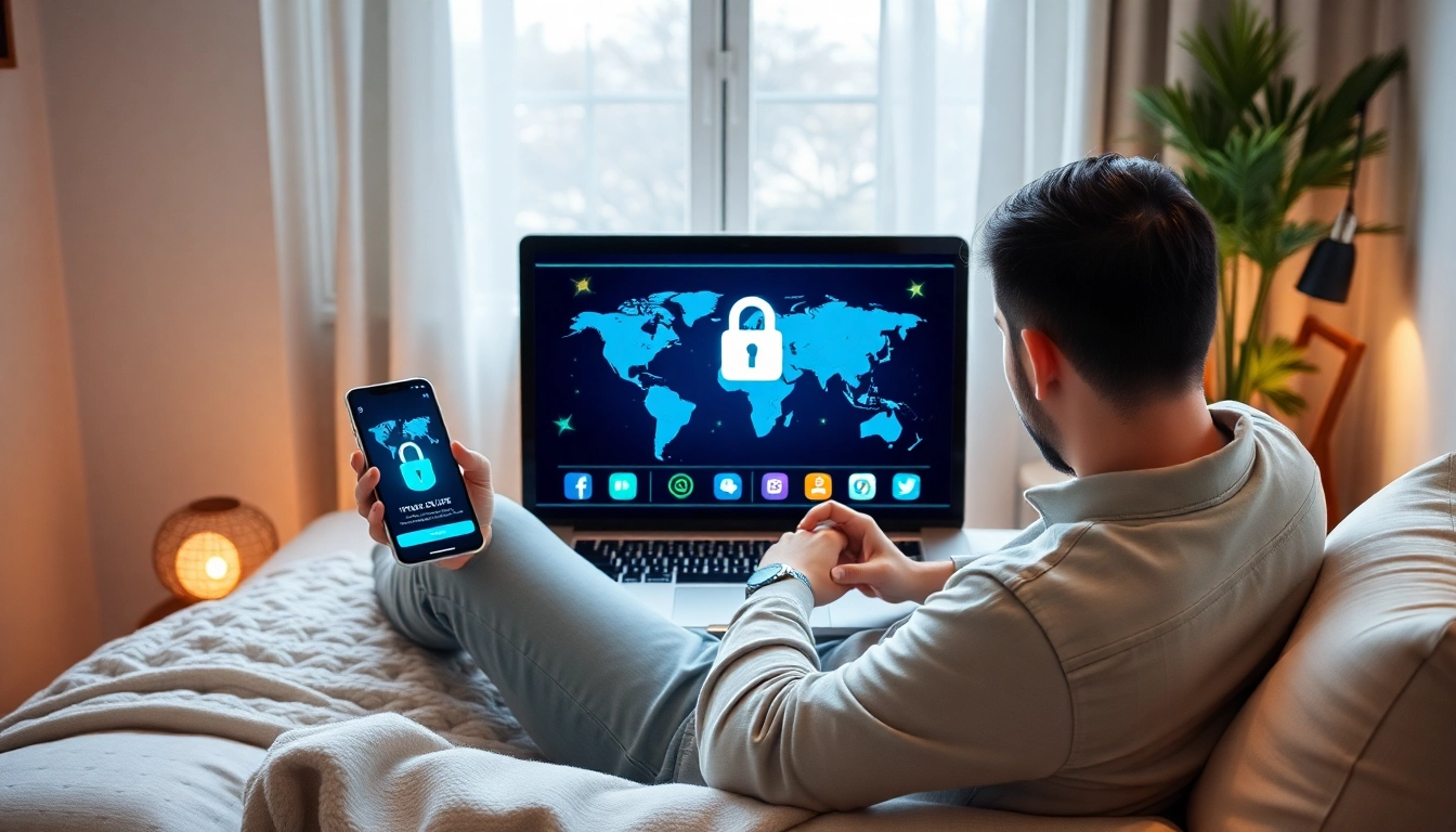 快连下载 on multiple devices, showcasing seamless connectivity and user-friendly interface in a modern, secure environment.