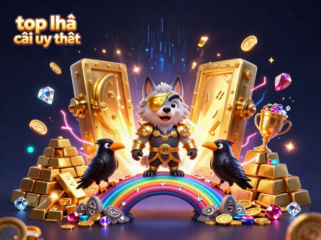 Experience thrilling gameplay with top nhà cái uy tín in a vibrant, dynamic casino-themed illustration.