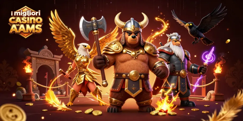 I migliori casino non AAMS con avventure emozionanti e giochi vivaci in un'illustrazione ricca di dettagli