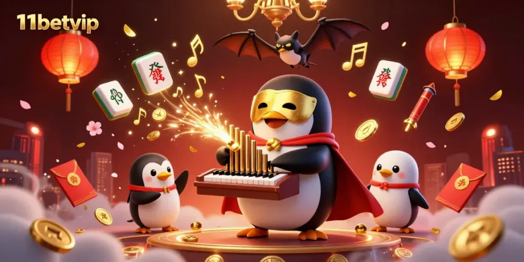 Experience the thrill of gambling with 11betvip in this exciting 3D casino scene.