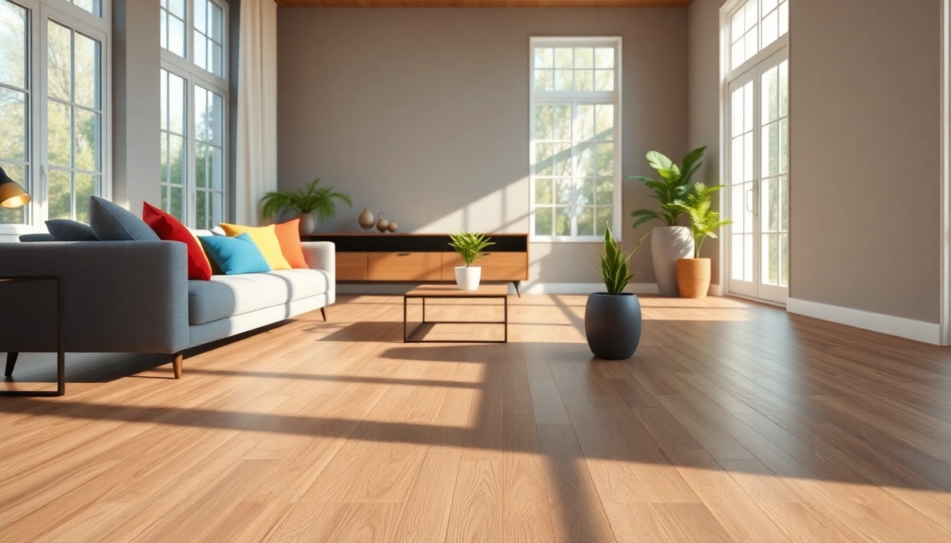 Enhance your space with sleek vinyl plank flooring in a modern living room setting.