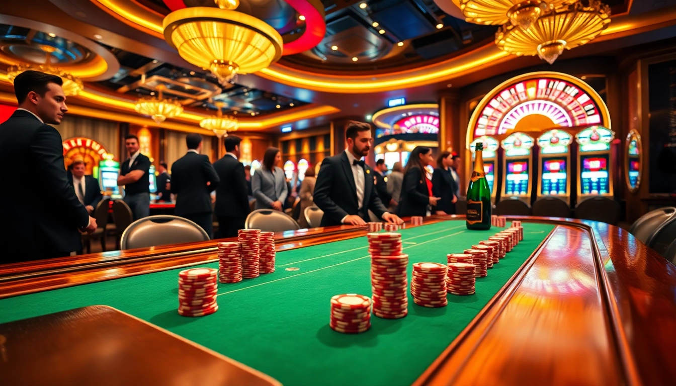 Experience thrilling gameplay with OKFUN at a vibrant poker table surrounded by excitement.