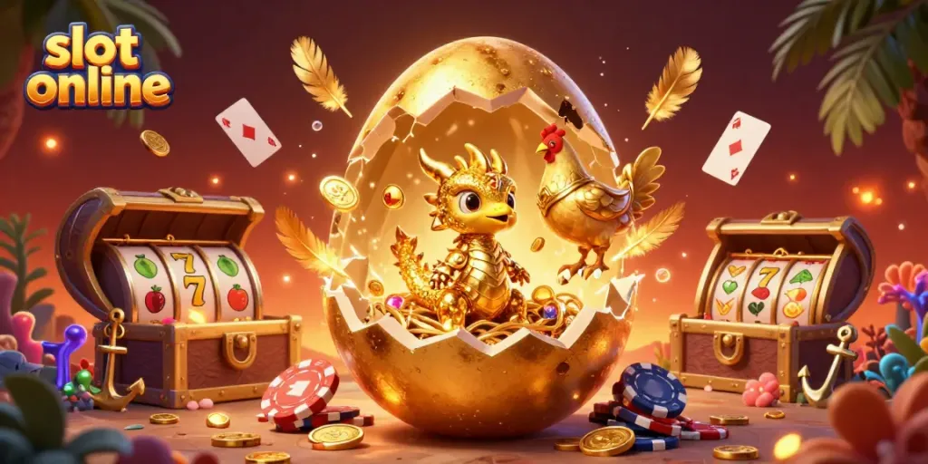 Crack open the excitement of slot online with a golden dragon and dynamic casino elements.