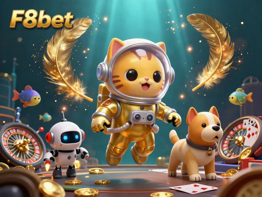 Experience F8bet’s ultra-detailed 3D casino illustration featuring dynamic characters and vibrant gameplay elements.