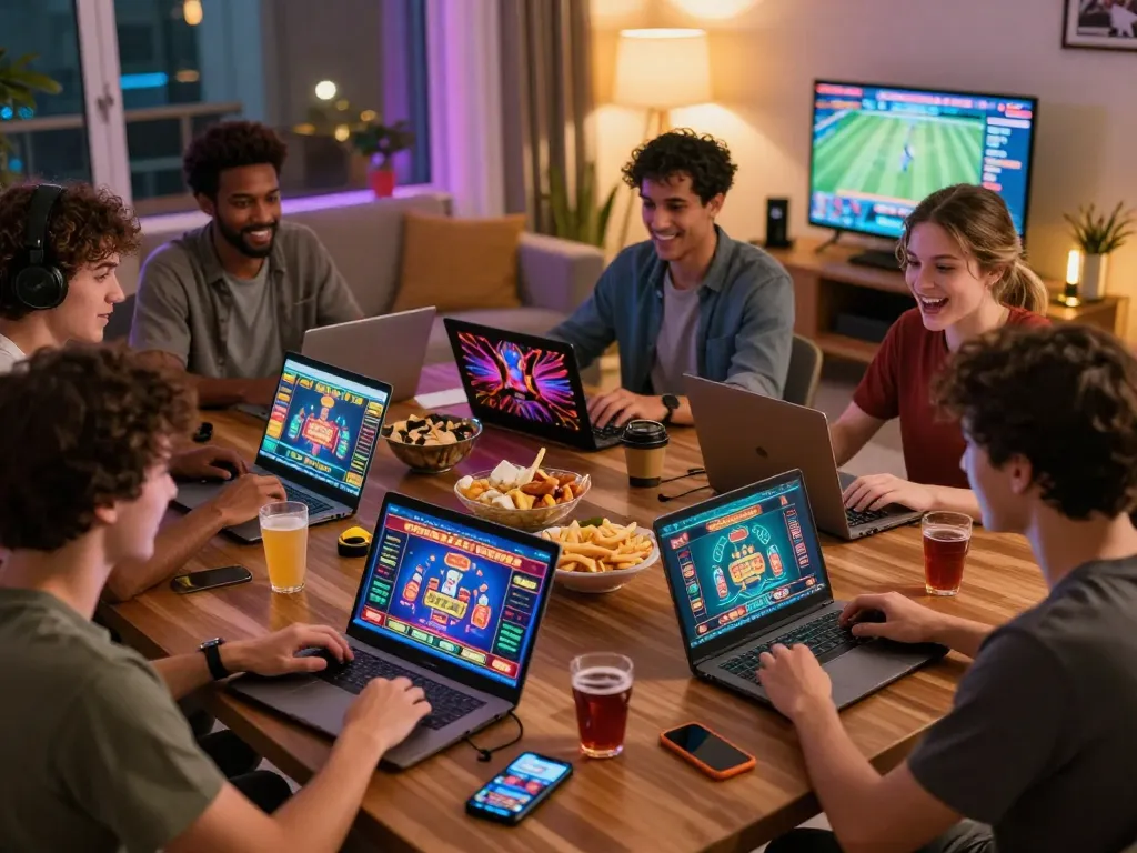 Exciting online casino gaming at https://god55vn.org/ with players enjoying diverse games in a cozy atmosphere.