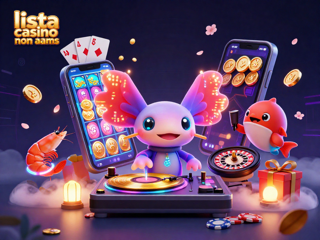 Scopri la lista casino non AAMS con emozionanti giochi e bonus esclusivi, immersi in un'illustrazione vivace.