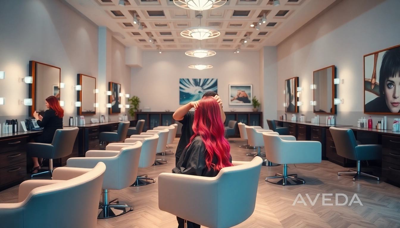 Transformative haircut experience at top hair salons San Diego, showcasing vibrant colors and expert stylist.