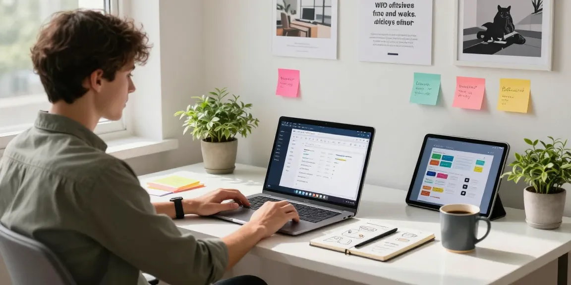 Download WPS Office on a modern workspace setup with laptop and productivity tools.