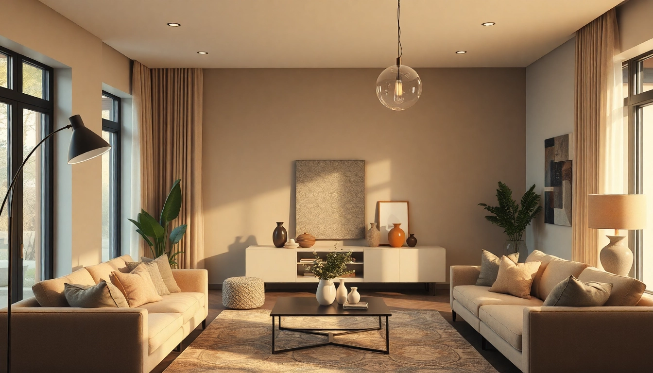 Shop ModernLighting showcasing stylish fixtures in a chic living room setting.