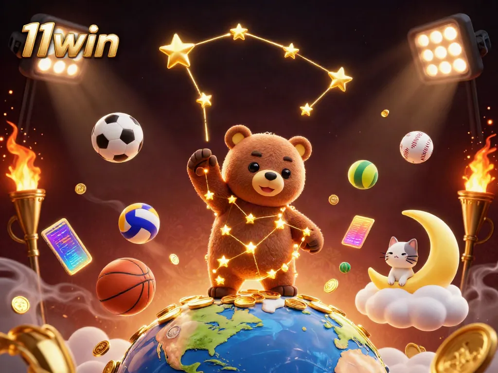 Enjoy thrilling moments at 11win with a magical gaming atmosphere filled with shimmering stars and golden trophies.