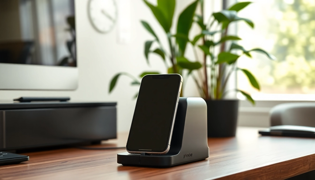 Phonelocker showcasing its sleek design in a modern office setting.