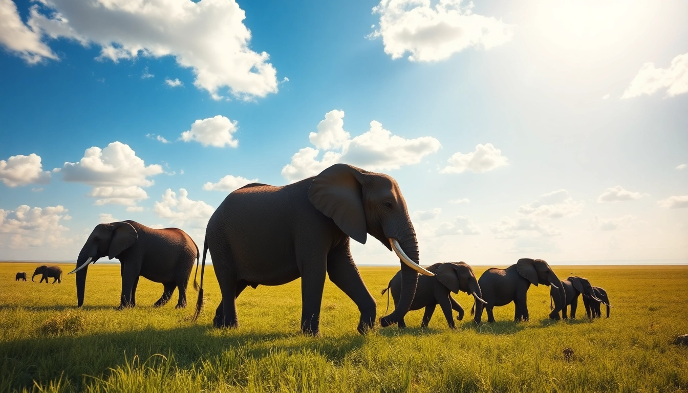 Experience an awe-inspiring Tanzania Safari with majestic elephants grazing in the Serengeti.