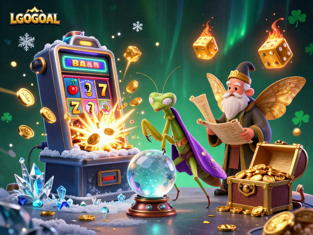 Experience the magic of LGOGOAL with captivating illustrations of casino fortune-telling and vibrant gaming elements.
