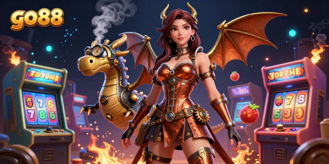 Experience thrilling gameplay with go 88, showcasing a vibrant casino scene full of dynamic slot elements and colorful arcade machines.
