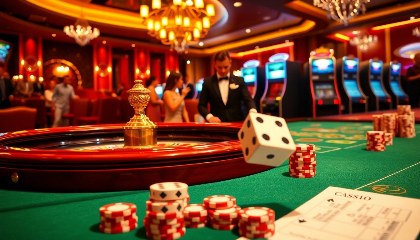 Experience the thrill of gambling at https://c168seo.com/ with luxurious casino tables, vibrant colors, and enthusiastic players.