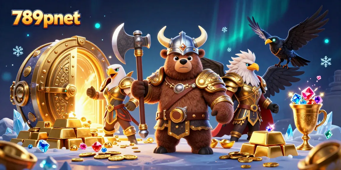 Spin the reels and unlock treasures at 789pnet with an epic Viking bear and Valkyrie eagle!