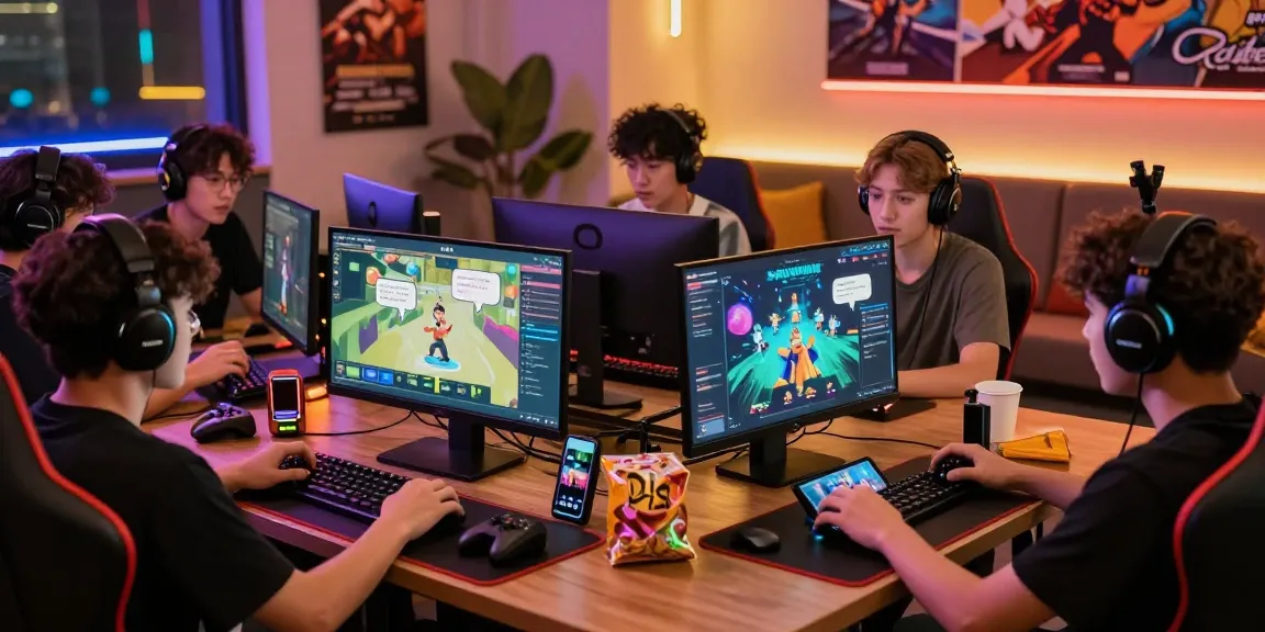 Engaged players enjoying HAYWIN gaming platform on devices in vibrant atmosphere.