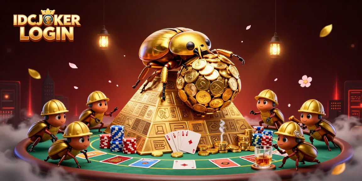 Engage in thrilling gameplay with IDCJOKER LOGIN, showcased by winning symbols and vibrant casino scenes.
