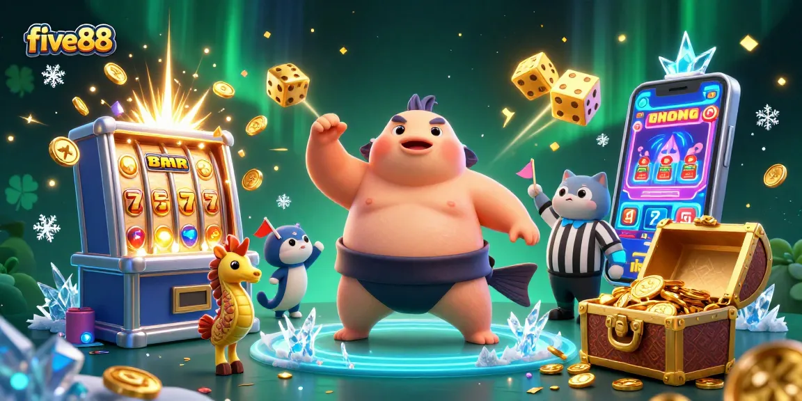 Engage with the exciting world of five88 as a 3D fugu and catfish referee spotlight thrilling casino elements.
