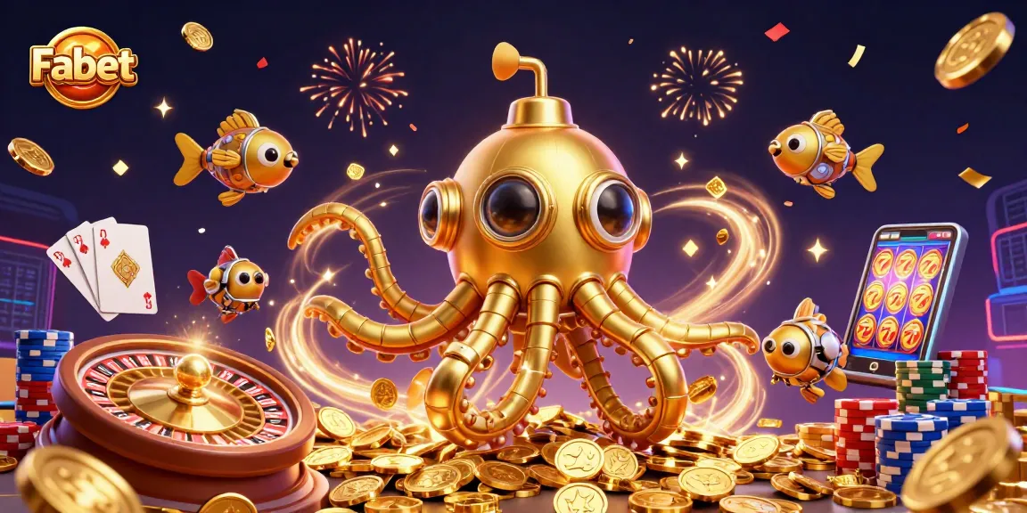 Engage with the thrilling Fabet casino experience featuring golden kraken and sparkling gems.