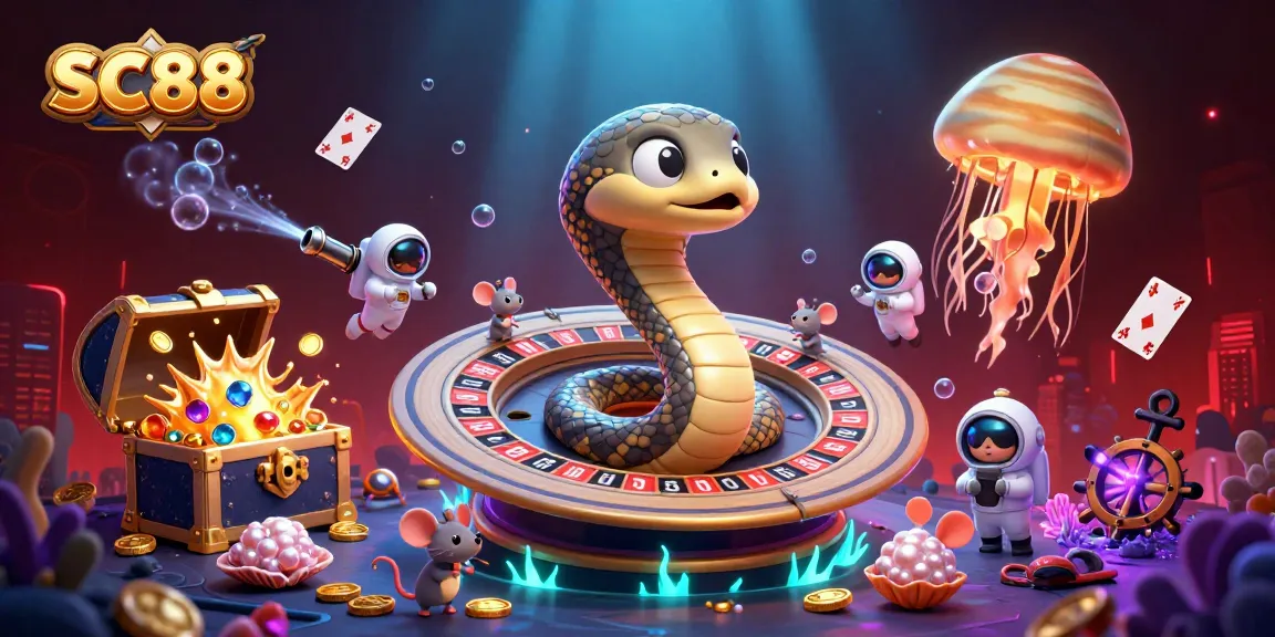 Engage in thrilling bets at SC88 with a cosmic dealer in a lively casino universe.