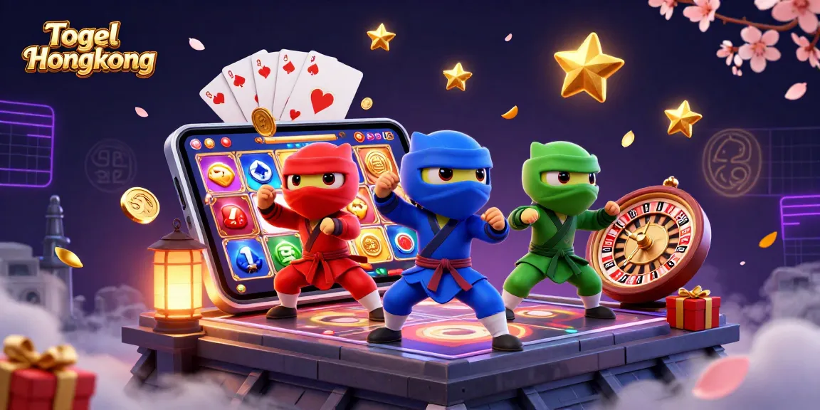Togel Hongkong promotes engaging gameplay with cartoon ninja chameleons and vibrant slot elements.