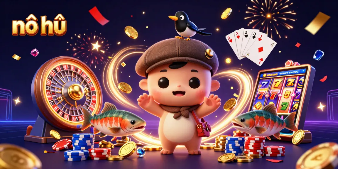 Engage with nổ hũ as the playful Nessie and friends celebrate with energizing slots and casino elements.