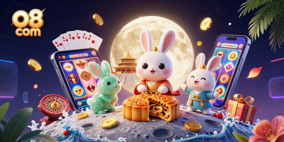 Experience thrilling games with o8 com in this vibrant 3D casino scene showcasing excitement and rewards.