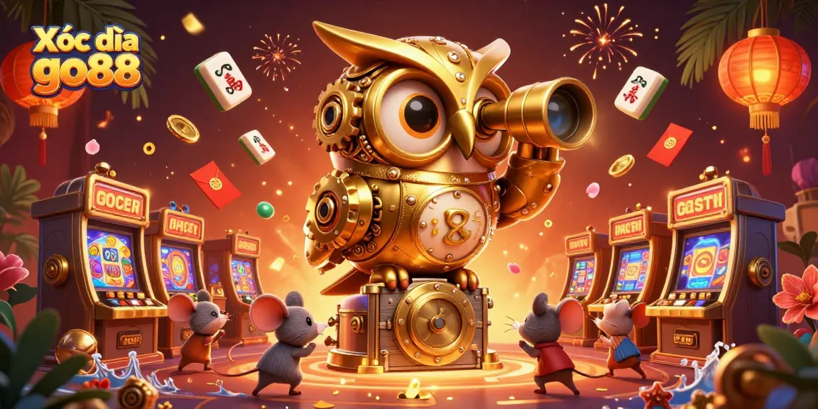 Engage in thrilling Xóc đĩa go88 gameplay amidst vibrant casino elements and lively characters.