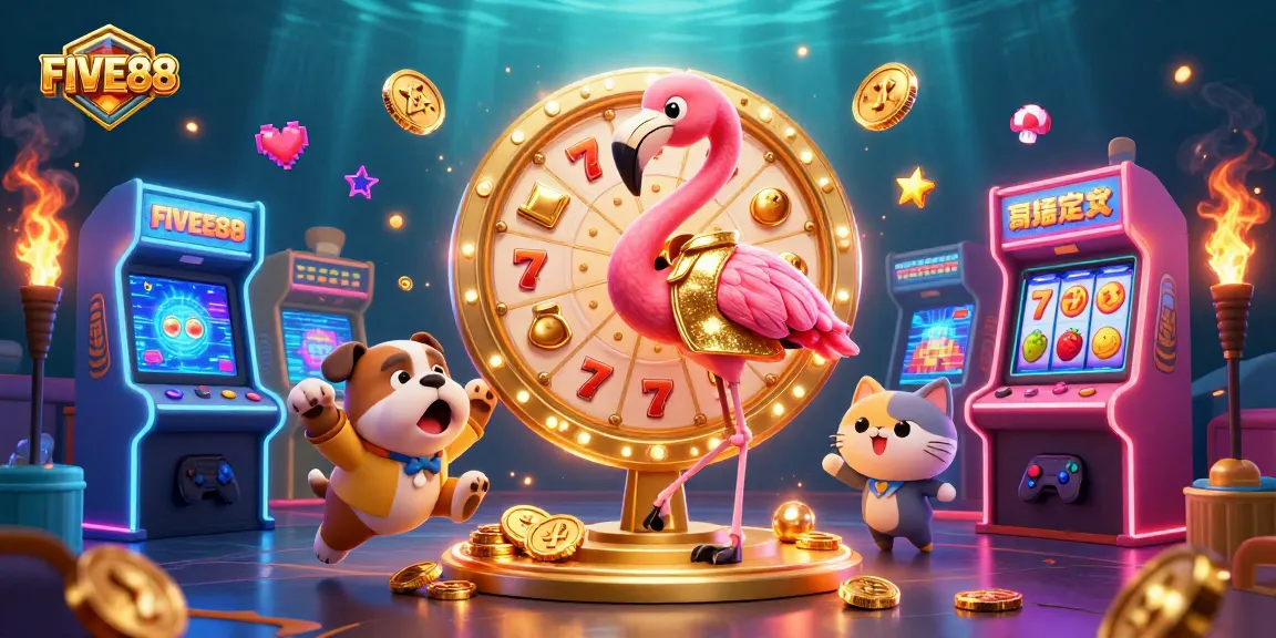 Engage with FIVE88's thrilling slot adventures in a vibrant casino atmosphere.